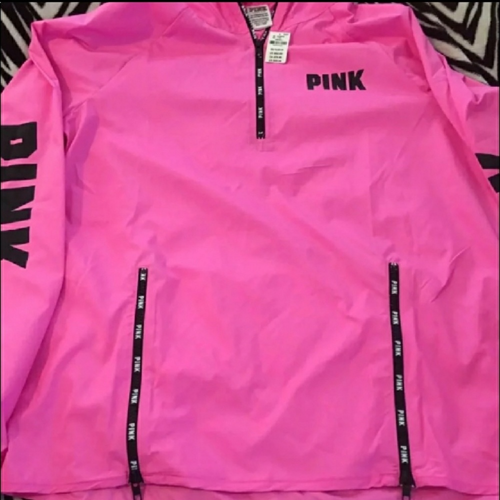 PINK anorak pullover XS with hood - Picture 2 of 2